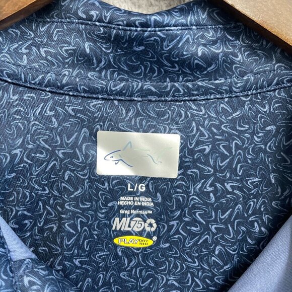 NWOT Greg Norman Men's L Performance Polo golf  Shirt  Navy - Picture 4 of 7